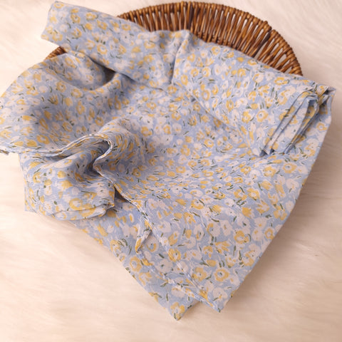 Printed Chiffon - Grey Petals