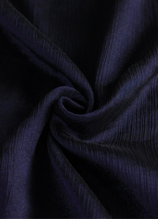 Crinkle Silk Hijab - Navy Blue