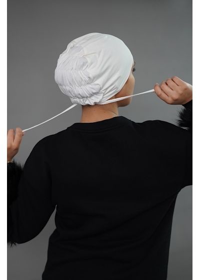 Full Coverage Bamboo Cap - White