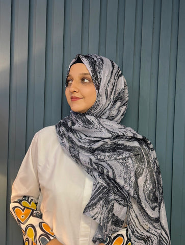 Modal Printed Hijab - Ink & Air