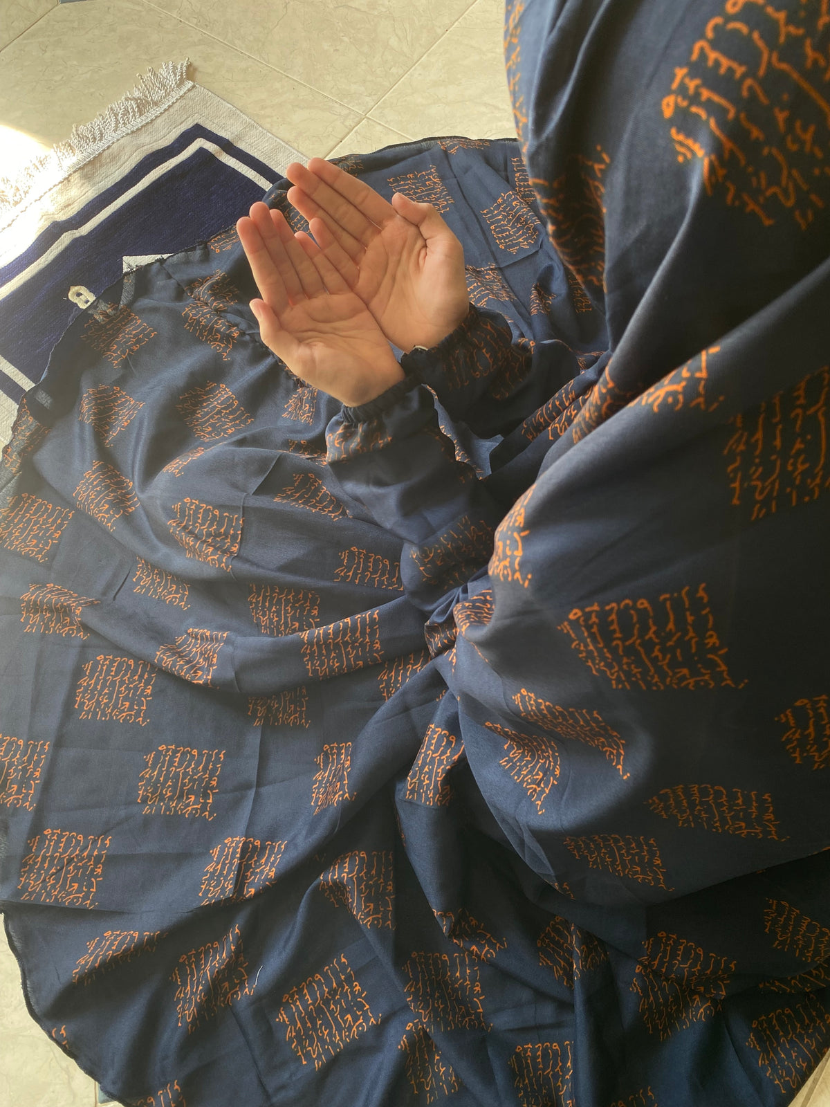 Kids Namaz Chaddar - Blue Script