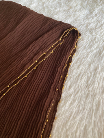 Luxe Crumbled Lawn - Chocolate Brown
