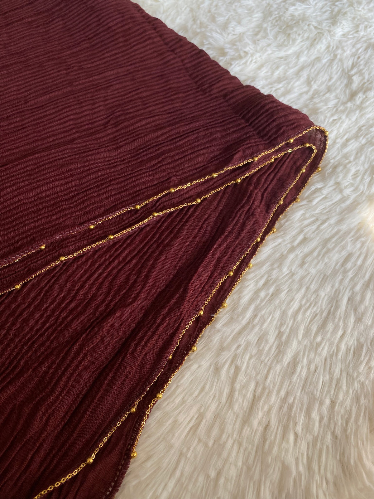 Luxe Crumbled Lawn - Maroon