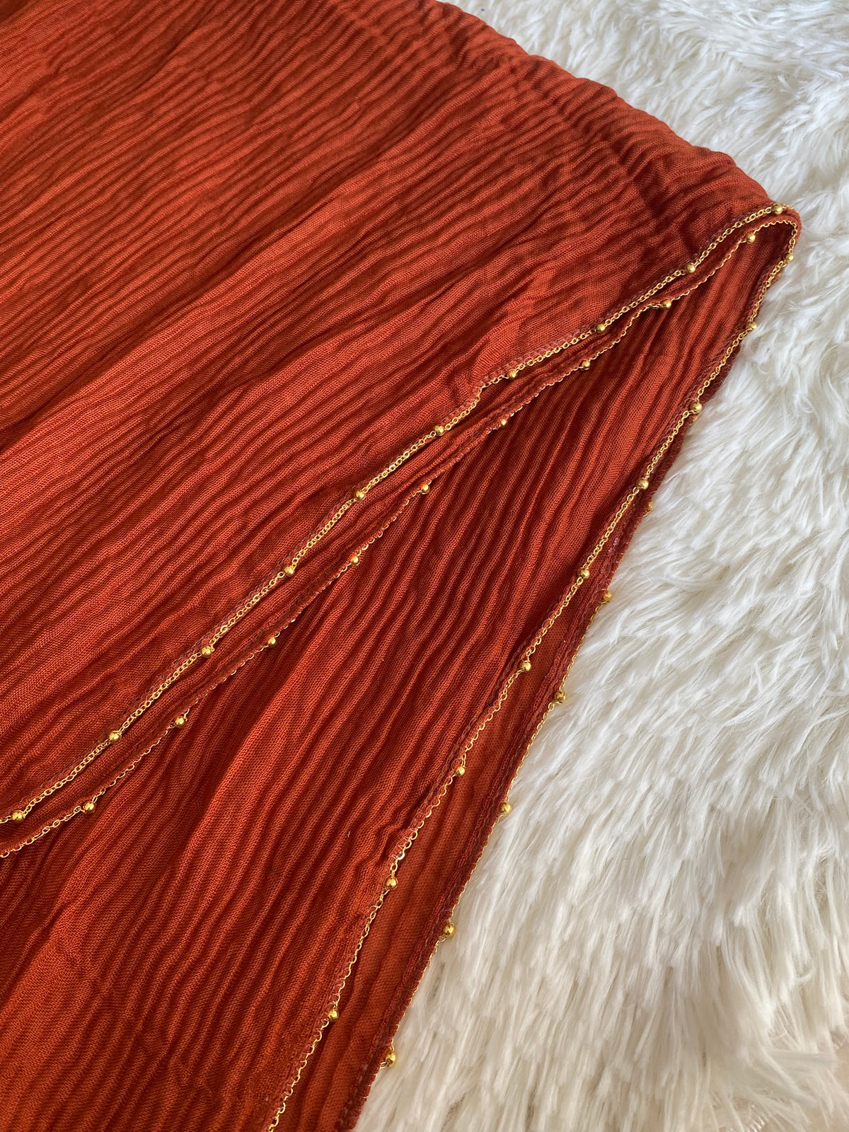 Luxe Crumbled Lawn - Strong Orange
