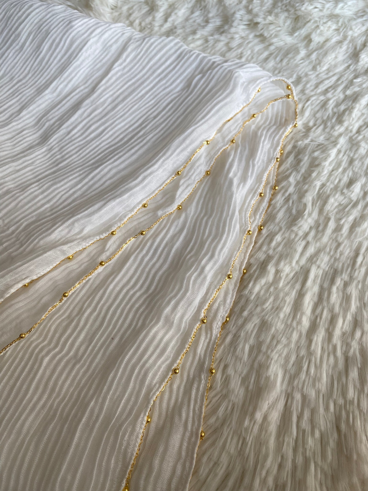 Luxe Crumbled Lawn - White