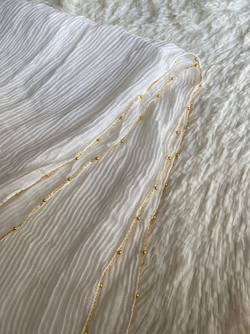 Luxe Crumbled Lawn - White