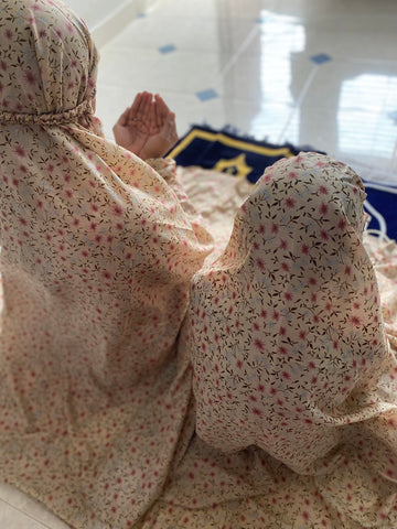 Mother & Daughter Namaz Chaddar - Beige Garden