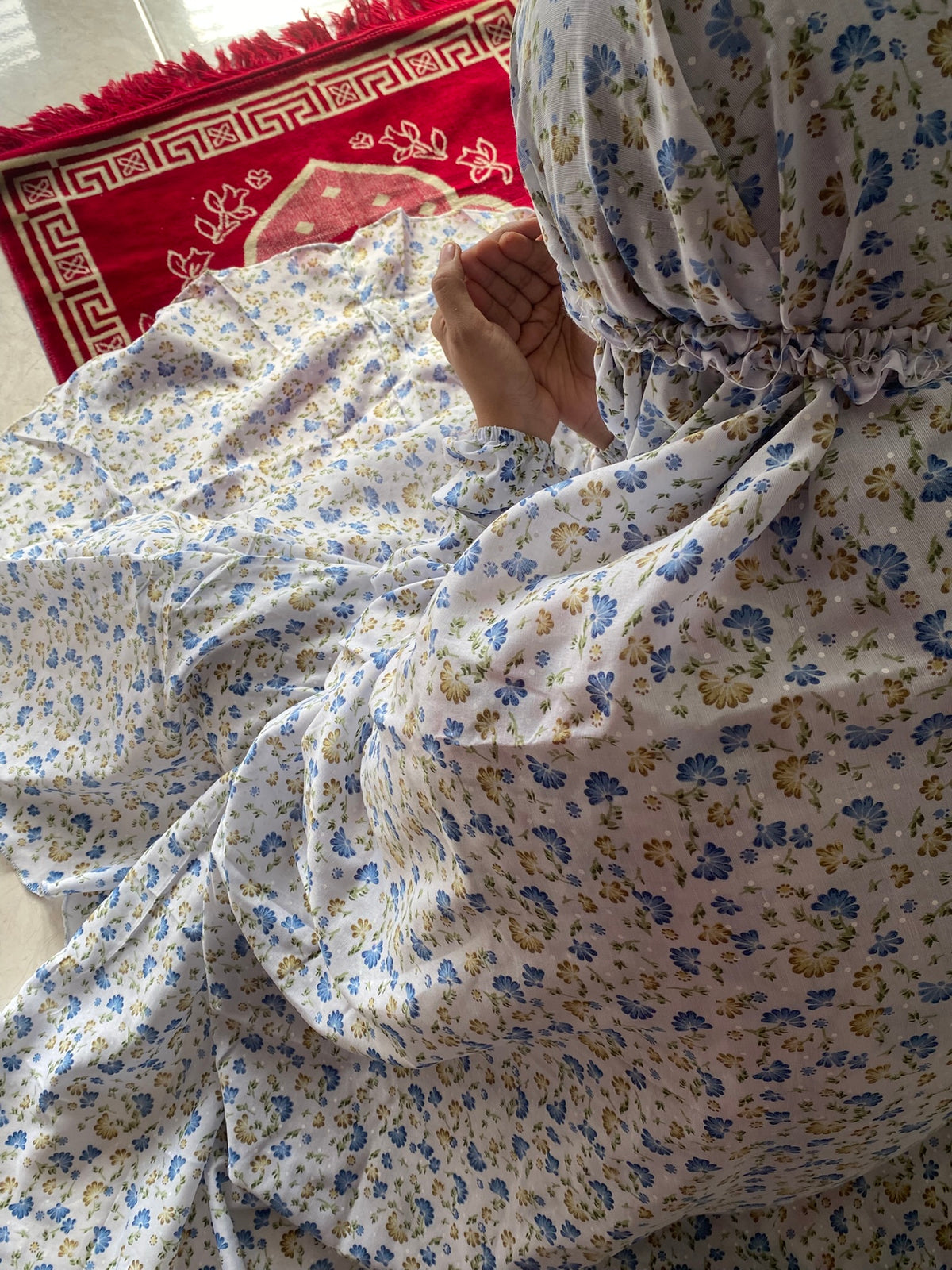 Namaz Chaddar - Blue Florals