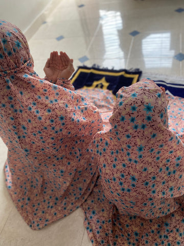 Mother & Daughter Namaz Chaddar - Pink Garden