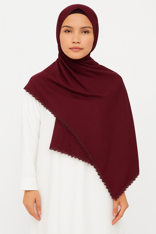 Premium Turkish Lawn - Dark Maroon