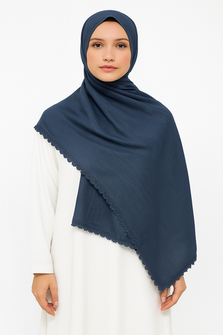 Premium Turkish Lawn - Navy Blue