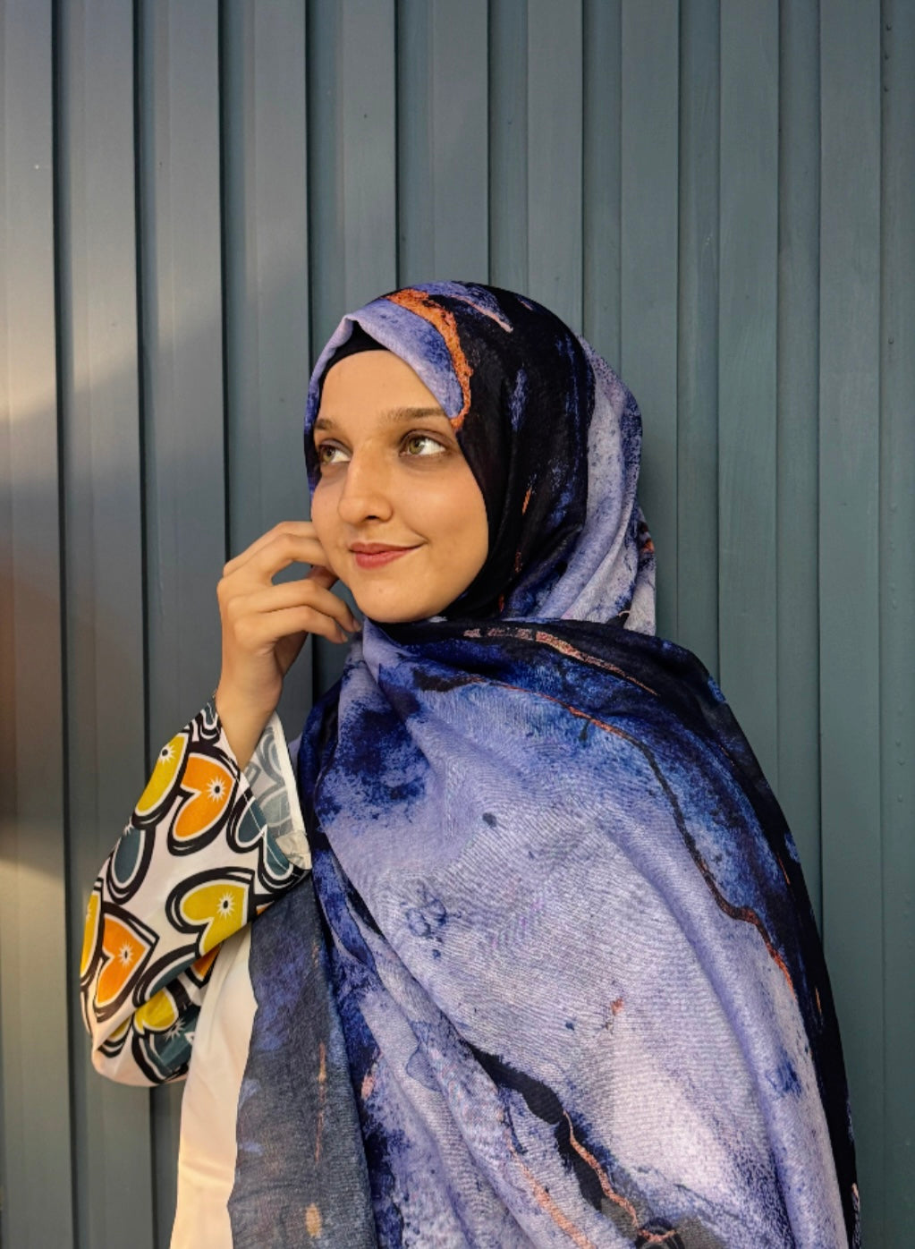 Modal Printed Hijab - Sunset Petals